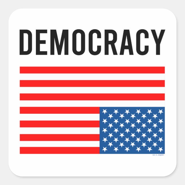 Democracy In Distress Square Sticker (Front)