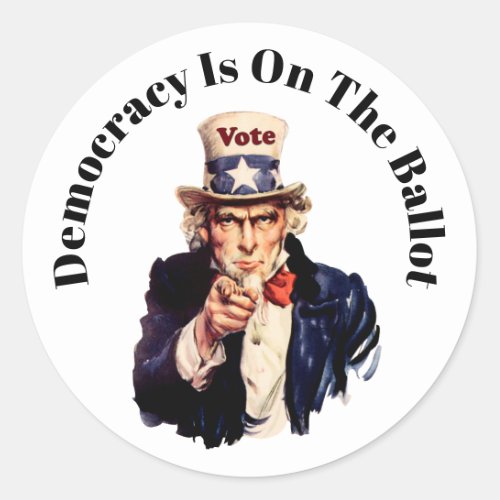 Democracy is on the Ballot 2024 Classic Round Sticker