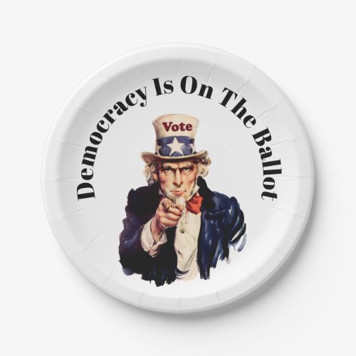 Democracy is on the Ballot 2024 Paper Plates