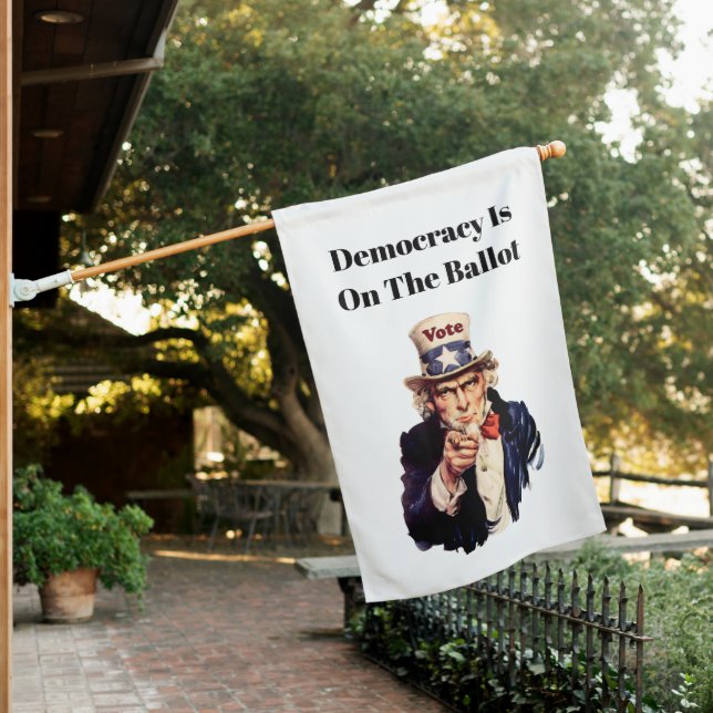 Democracy is on the Ballot 2026 House Flag (In SItu)