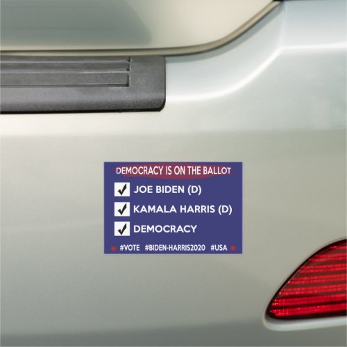 Democracy is on the Ballot VOTE Biden_Harris 2020 Car Magnet