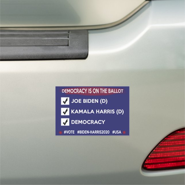 Democracy is on the Ballot VOTE Biden-Harris 2020 Car Magnet (In Situ)