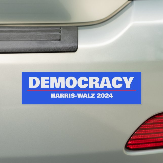 Democracy Kamala Harris Walz Car Bumper Magnet (In Situ)