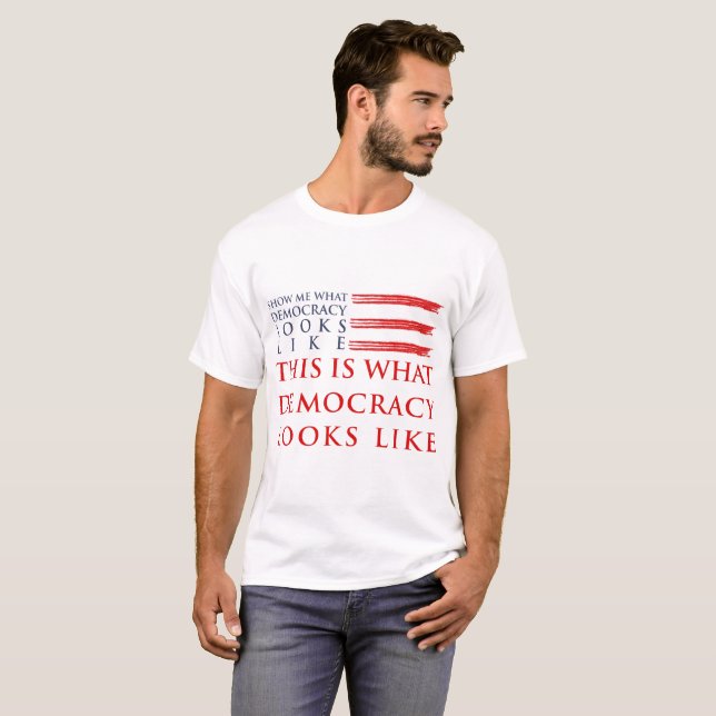 Democracy Men's Basic T-Shirt (Front Full)