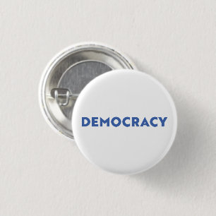 Democracy modern typography minimalist blue white button