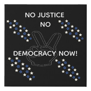 DEMOCRACY NOW FAUX CANVAS PRINT