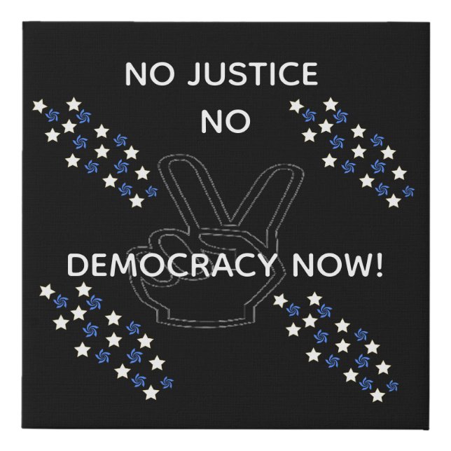 DEMOCRACY NOW FAUX CANVAS PRINT (Front)