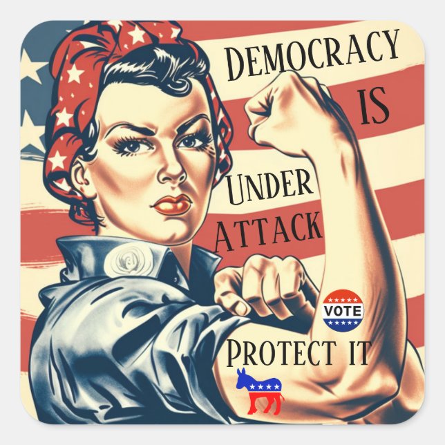 Democracy/ Protect It Sticker (Front)