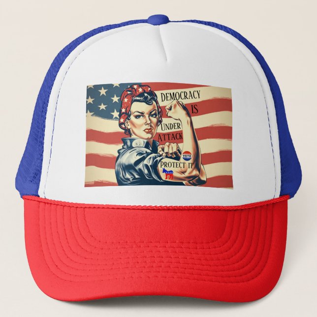 Democracy/ Protect It Trucker Hat (Front)