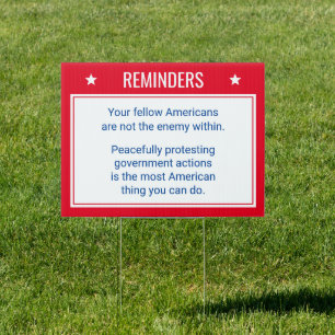 Democracy Protest Political Yard Sign