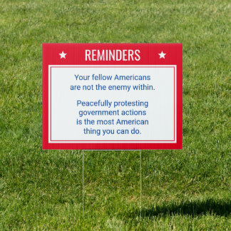 Democracy Protest Political Yard Sign