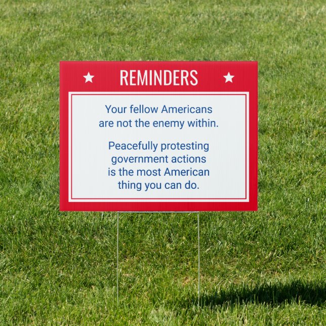 Democracy Protest Political Yard Sign (Insitu)