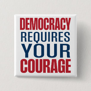 Democracy Requires Courage   Red Blue   Button