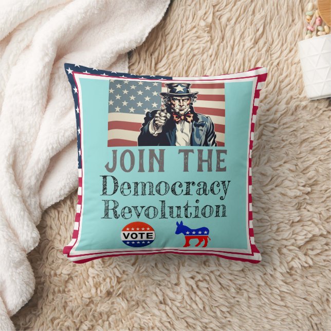 Democracy Revolution Throw Pillow (Blanket)