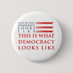 Democracy Round Button