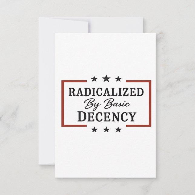 Democracy Social Radicalized By Basic Decency  Invitation (Front)