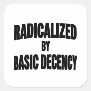 Democracy Social Radicalized By Basic Decency Square Sticker