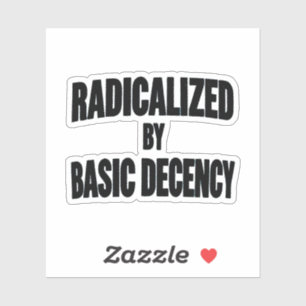 Democracy Social Radicalized By Basic Decency Sticker
