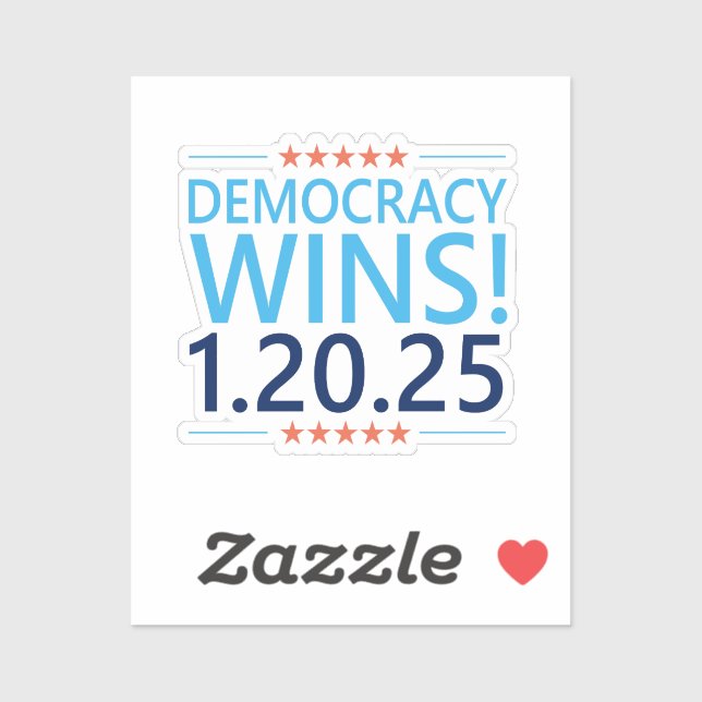 Democracy Wins Kamala Harris 1.20.25 Sticker (Sheet)