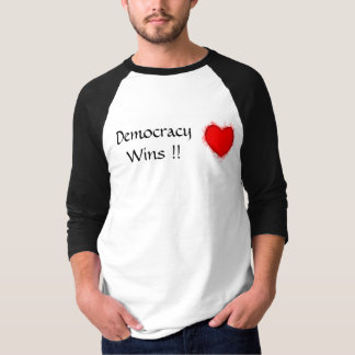 Democracy Wins raglan shirt