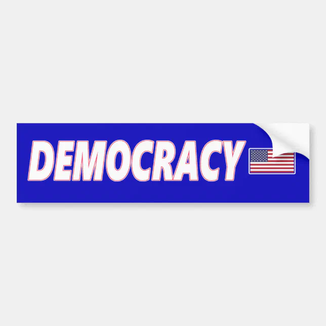 Democracy with Flag Bumper Sticker Zazzle