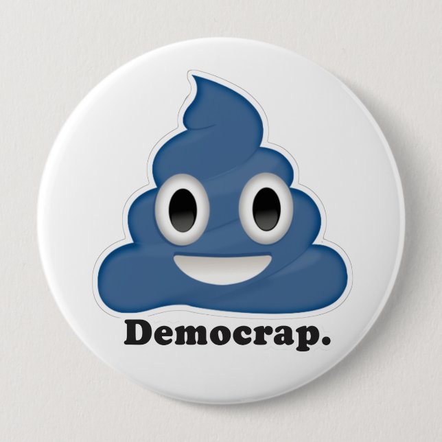 Democrap Emoji Pinback Button (Front)