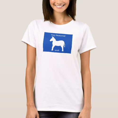 Democrat 2016 Donkey Symbol Blue White Custom T_Shirt