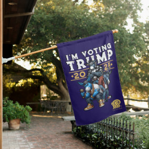 democrat blue donkeys I'M VOTING for TRUMP 2024 House Flag