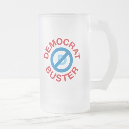 Democrat Buster Frosted Glass Beer Mug