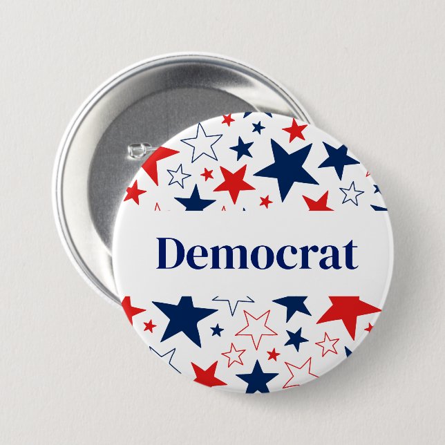 Democrat Button Pin (Front & Back)