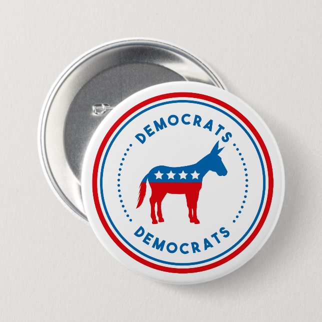 Democrat Button Pin (Front & Back)