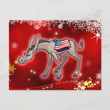 Democrat Christmas Holiday Postcard