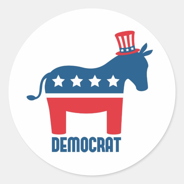 Democrat Classic Round Sticker (Front)