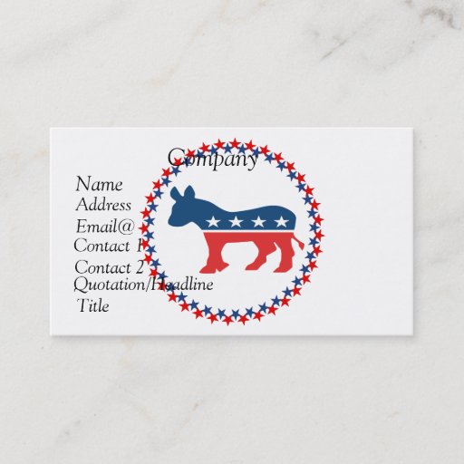 Customizable Democrat donkey business card