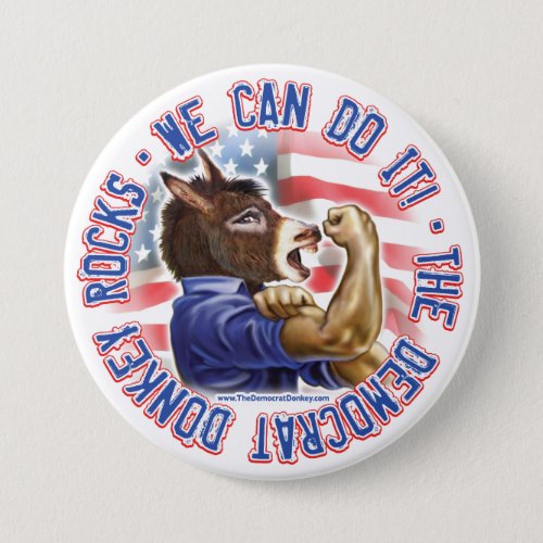 Democrat Donkey  Button 