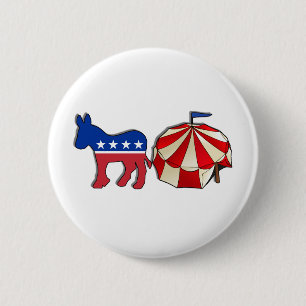 Democrat Donkey Circus Pinback Button