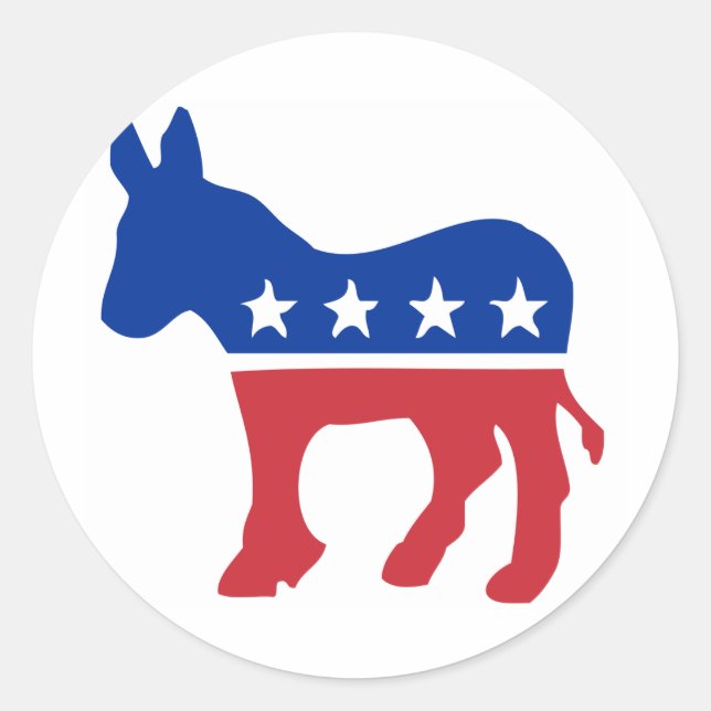 Democrat Donkey Classic Round Sticker (Front)