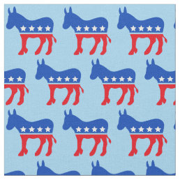 Democrat Donkey Cute Blue Political Fabric