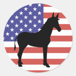 Democrat Donkey Flag Stickers