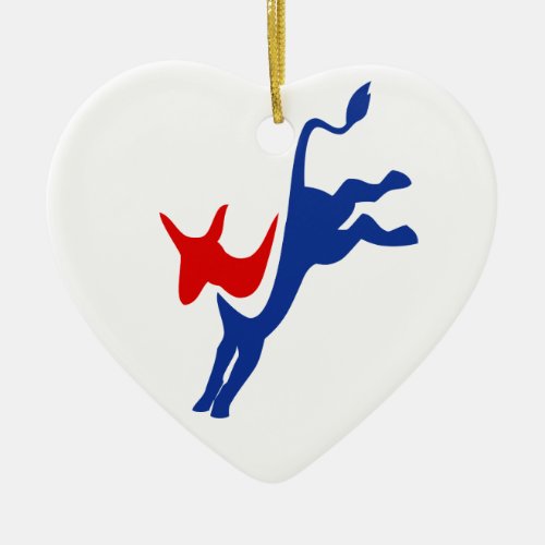 Democrat Donkey Heart Ornament