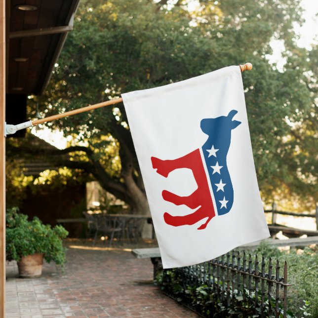 Democrat Donkey House Flag (In SItu)