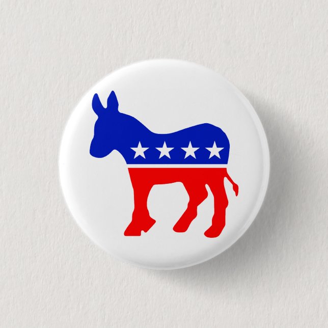 Democrat Donkey Logo Pinback Button (Front)
