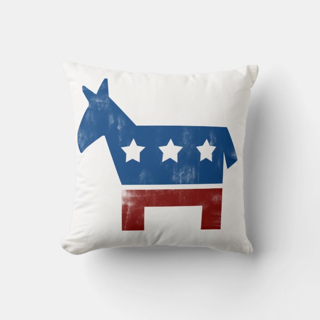 Democrat Donkey logo Throw Pillow (Front)