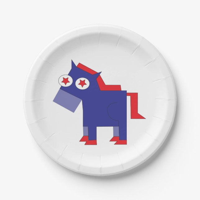 Democrat Donkey Paper Plates (Front)