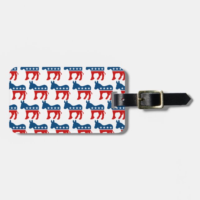 DEMOCRAT DONKEY PATTERN.png Luggage Tag (Front Horizontal)