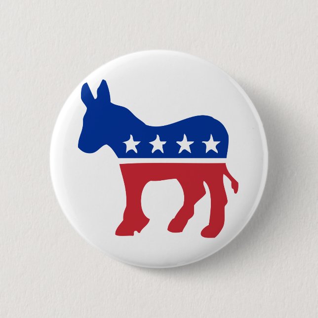 Democrat Donkey Pinback Button (Front)