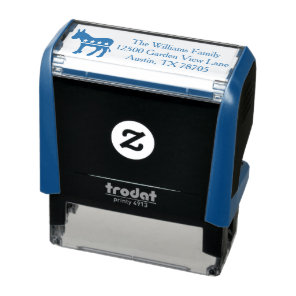 Democrat Donkey Political Blue Return Address Self-inking Stamp