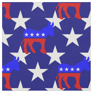 democrat donkey politics election stars fabric