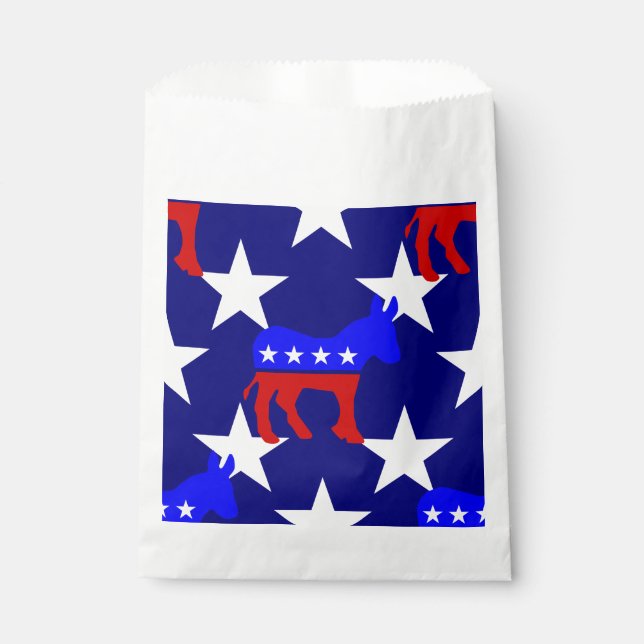 democrat donkey politics election stars  favor bag (Front)