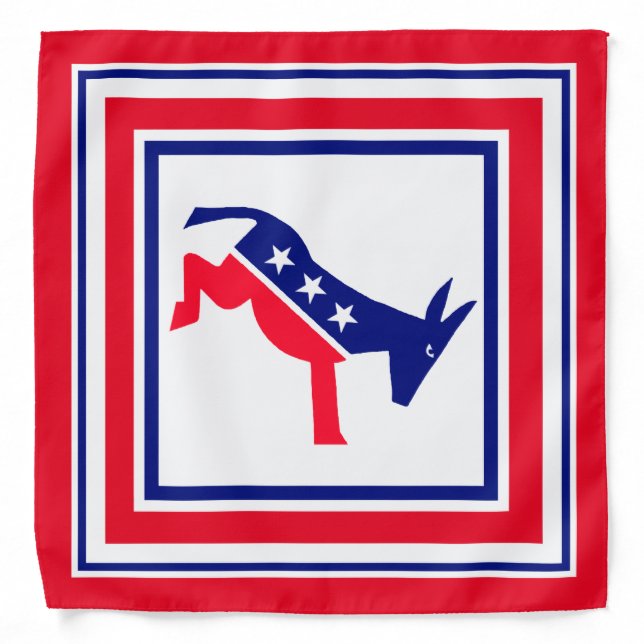 Democrat Donkey Red White and Blue Bandana (Front)